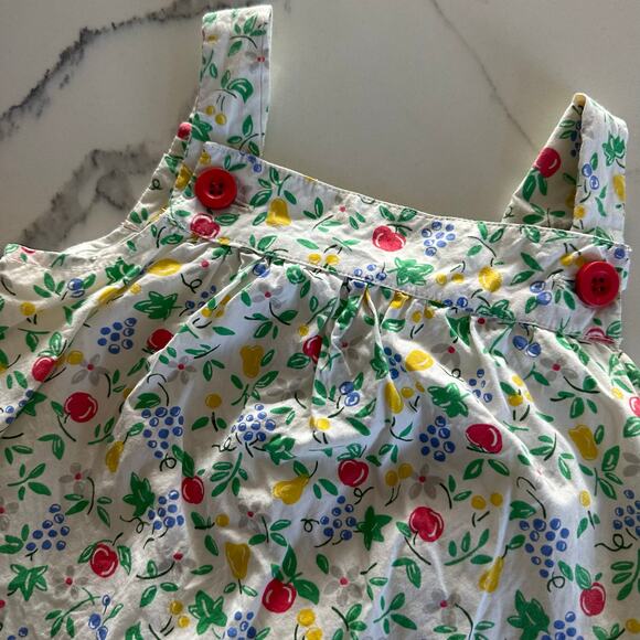 Baby Boden White Floral Fruit Dress Size 2-3 Years - Picture 4 of 7